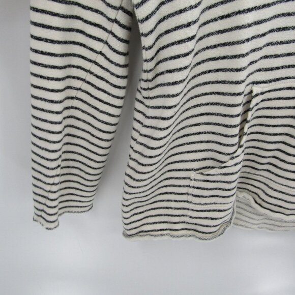 Calvin Klein Striped Hoodie Sweatshirt Womens Sz L Black/White Lightweight - Picture 4 of 10